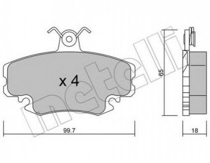 Комплект тормозных колодок, дисковый тормоз METELLI 22-0120-0