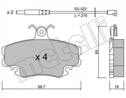 Комплект тормозных колодок, дисковый тормоз METELLI 22-0120-0K (фото 1)
