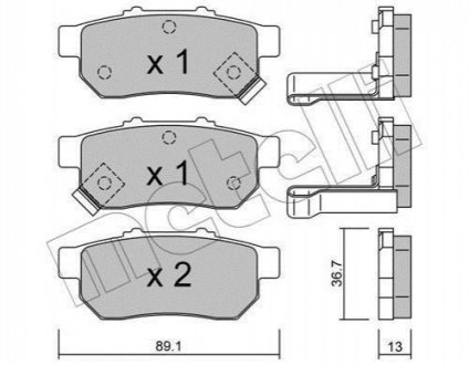 Комплект тормозных колодок, дисковый тормоз METELLI 22-0176-1