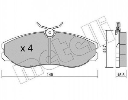Комплект тормозных колодок, дисковый тормоз METELLI 22-0198-0 (фото 1)