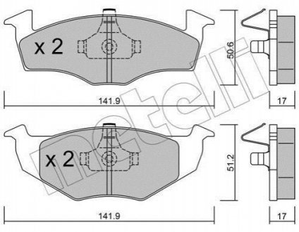 Комплект тормозных колодок, дисковый тормоз METELLI 22-0206-0 (фото 1)