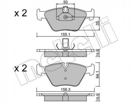 Комплект тормозных колодок, дисковый тормоз METELLI 22-0207-0