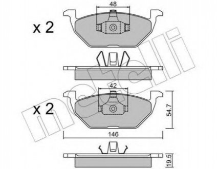 Комплект тормозных колодок, дисковый тормоз METELLI 22-0211-1 (фото 1)