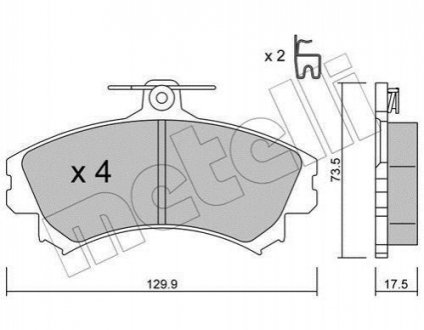 Комплект тормозных колодок, дисковый тормоз METELLI 22-0216-1 (фото 1)