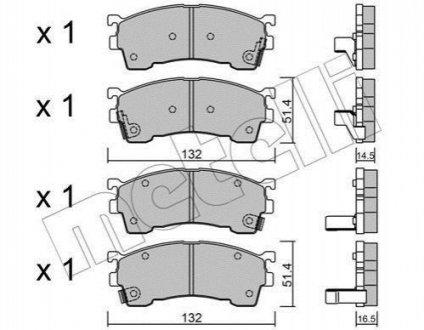 Комплект тормозных колодок, дисковый тормоз METELLI 22-0223-0 (фото 1)