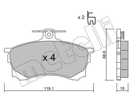 Гальмівні колодки METELLI 22-0250-0