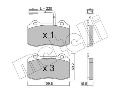 Гальмівні колодки METELLI 22-0251-7