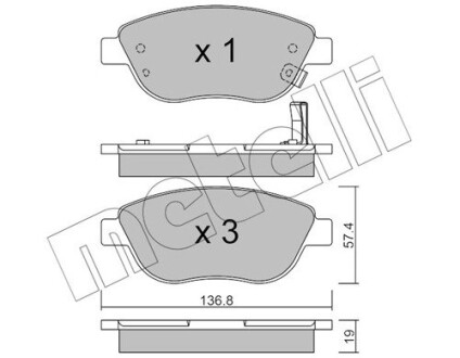 Гальмівні колодки METELLI 22-0322-2 (фото 1)