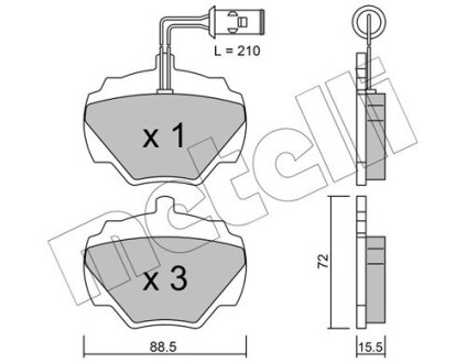 Гальмівні колодки METELLI 22-0353-1