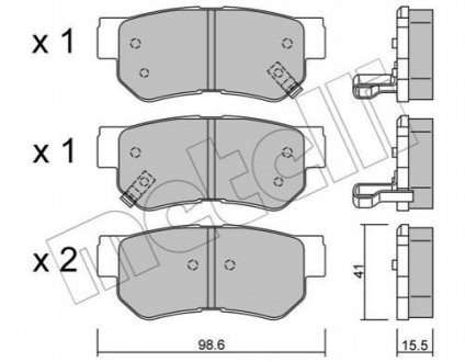 Комплект тормозных колодок, дисковый тормоз METELLI 22-0365-0