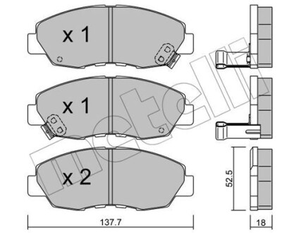 Гальмівні колодки METELLI 22-0384-0