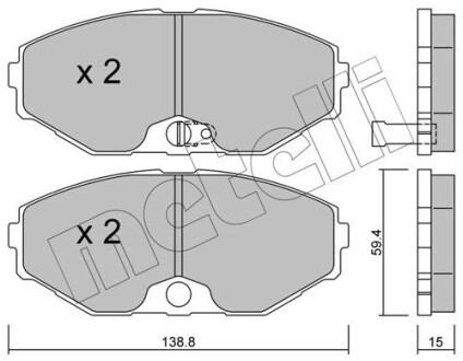 Колодки гальмівні (передні) nissan maxima 2.0-3.0 v6 24v 00-03 METELLI 22-0405-0