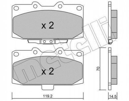 Комплект тормозных колодок, дисковый тормоз METELLI 22-0413-0 (фото 1)