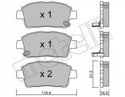 Комплект тормозных колодок, дисковый тормоз METELLI 22-0423-0 (фото 1)