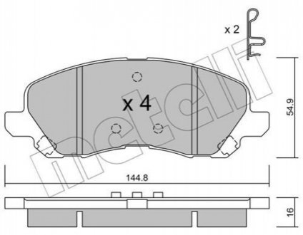 Комплект тормозных колодок, дисковый тормоз METELLI 22-0481-0 (фото 1)