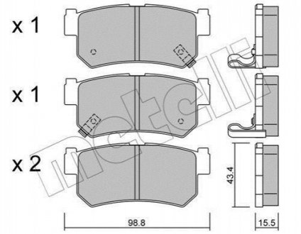 Комплект гальмівних колодок, дискове гальмо METELLI 22-0519-0 (фото 1)