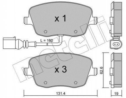 Комплект тормозных колодок, дисковый тормоз METELLI 22-0547-1