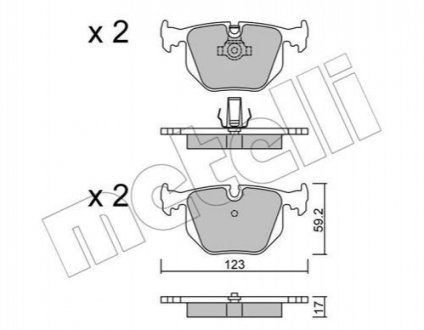 Комплект тормозных колодок, дисковый тормоз METELLI 22-0560-0 (фото 1)