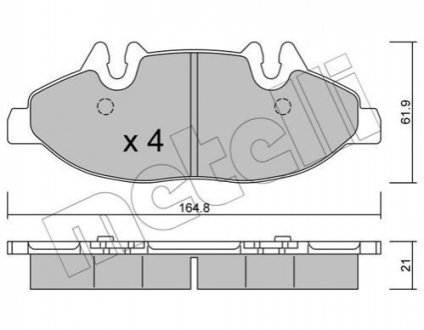 Комплект тормозных колодок, дисковый тормоз METELLI 22-0575-0 (фото 1)