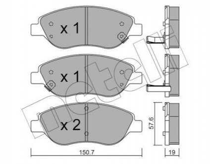 Тормозные колодки (передние) fiat tipo 1.4/1.6d 16- METELLI 22-0577-2 (фото 1)