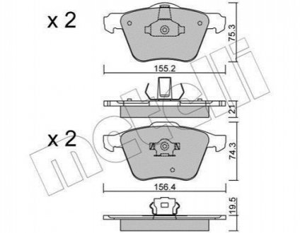 Комплект тормозных колодок, дисковый тормоз METELLI 22-0599-0 (фото 1)