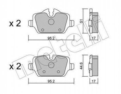 Комплект тормозных колодок, дисковый тормоз METELLI 22-0641-0 (фото 1)