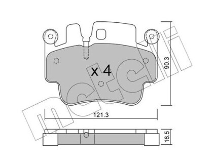 Тормозные колодки (передние) Porsche 911/Boxster 97-10 METELLI 22-0657-0