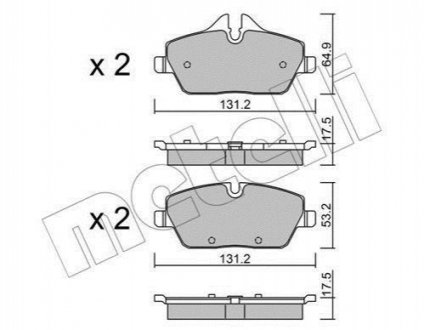 Комплект тормозных колодок, дисковый тормоз METELLI 22-0664-0 (фото 1)