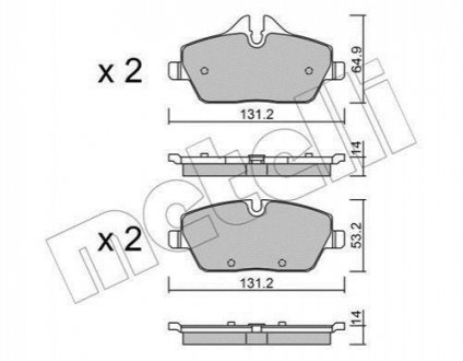 Комплект тормозных колодок, дисковый тормоз METELLI 22-0664-2 (фото 1)