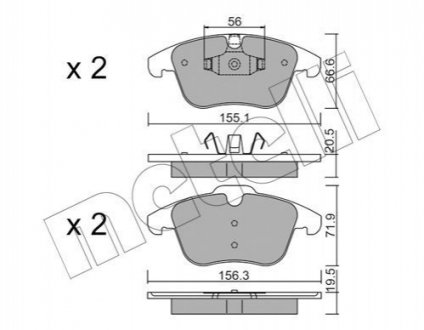 Комплект тормозных колодок, дисковый тормоз METELLI 22-0675-6 (фото 1)