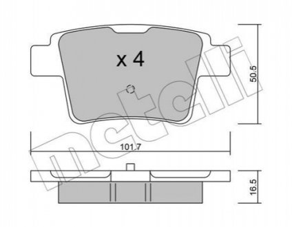 Комплект тормозных колодок, дисковый тормоз METELLI 22-0677-0 (фото 1)