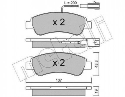 Комплект тормозных колодок, дисковый тормоз METELLI 22-0710-1 (фото 1)