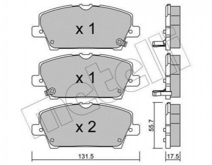 Комплект тормозных колодок, дисковый тормоз METELLI 22-0728-0 (фото 1)