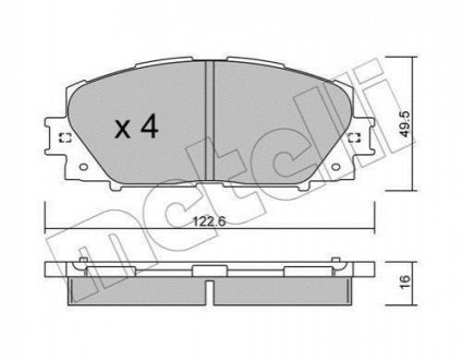 Комплект тормозных колодок, дисковый тормоз METELLI 22-0745-1 (фото 1)