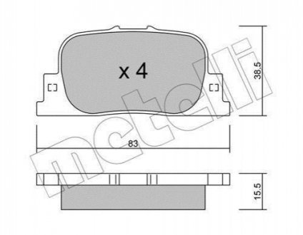 Комплект тормозных колодок, дисковый тормоз METELLI 22-0752-0