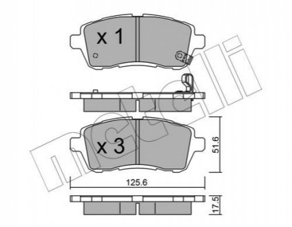 Комплект тормозных колодок, дисковый тормоз METELLI 22-0793-0