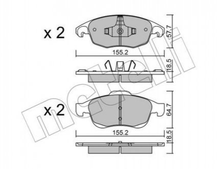 Комплект гальмівних колодок, дискове гальмо METELLI 22-0800-0 (фото 1)
