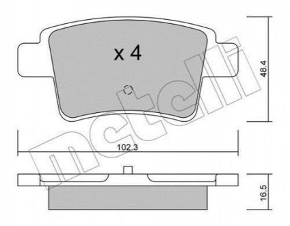 Комплект тормозных колодок, дисковый тормоз METELLI 22-0801-0