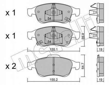 Комплект тормозных колодок, дисковый тормоз METELLI 22-0817-2 (фото 1)