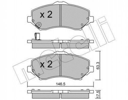 Комплект гальмівних колодок, дискове гальмо METELLI 22-0862-0 (фото 1)