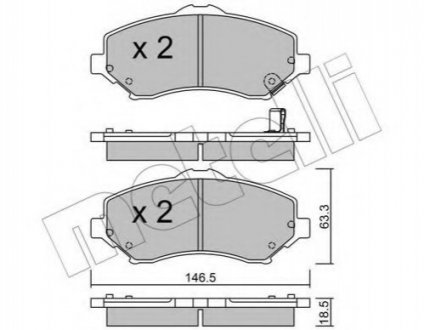 Комплект тормозных колодок, дисковый тормоз METELLI 22-0862-1 (фото 1)