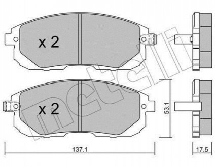 Комплект тормозных колодок, дисковый тормоз METELLI 22-0876-1 (фото 1)