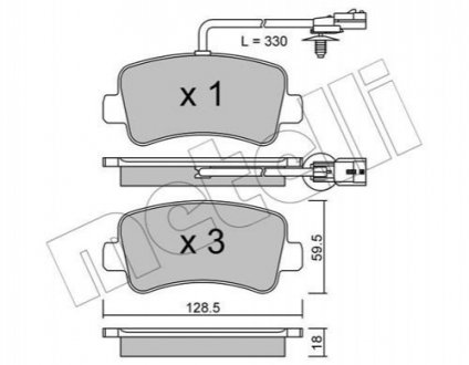 Комплект тормозных колодок, дисковый тормоз METELLI 22-0899-0 (фото 1)