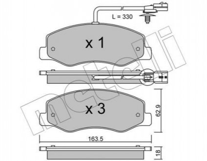 Комплект тормозных колодок, дисковый тормоз METELLI 22-0900-0 (фото 1)