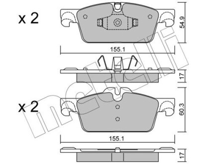 Колодки тормозные (передние) Peugeot 508 I 10-18 METELLI 22-0916-0 (фото 1)