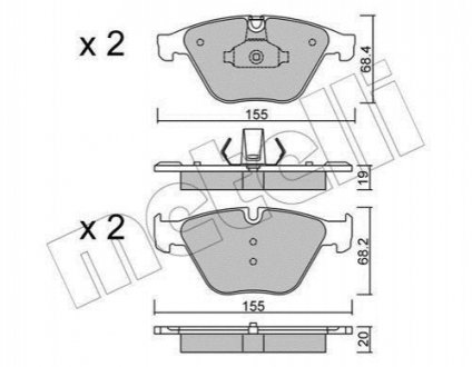 Комплект тормозных колодок, дисковый тормоз METELLI 22-0918-0 (фото 1)