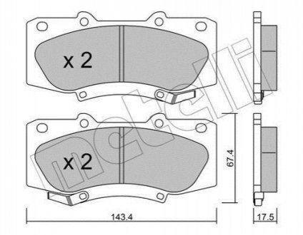 Комплект тормозных колодок, дисковый тормоз METELLI 22-0937-0 (фото 1)