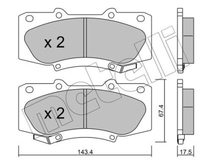 Комплект тормозных колодок, дисковый тормоз METELLI 22-0937-0