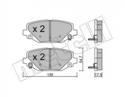 Комплект тормозных колодок, дисковый тормоз METELLI 22-0947-0 (фото 1)