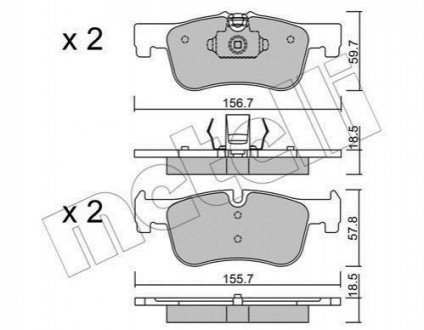 Комплект тормозных колодок, дисковый тормоз METELLI 22-0959-0 (фото 1)